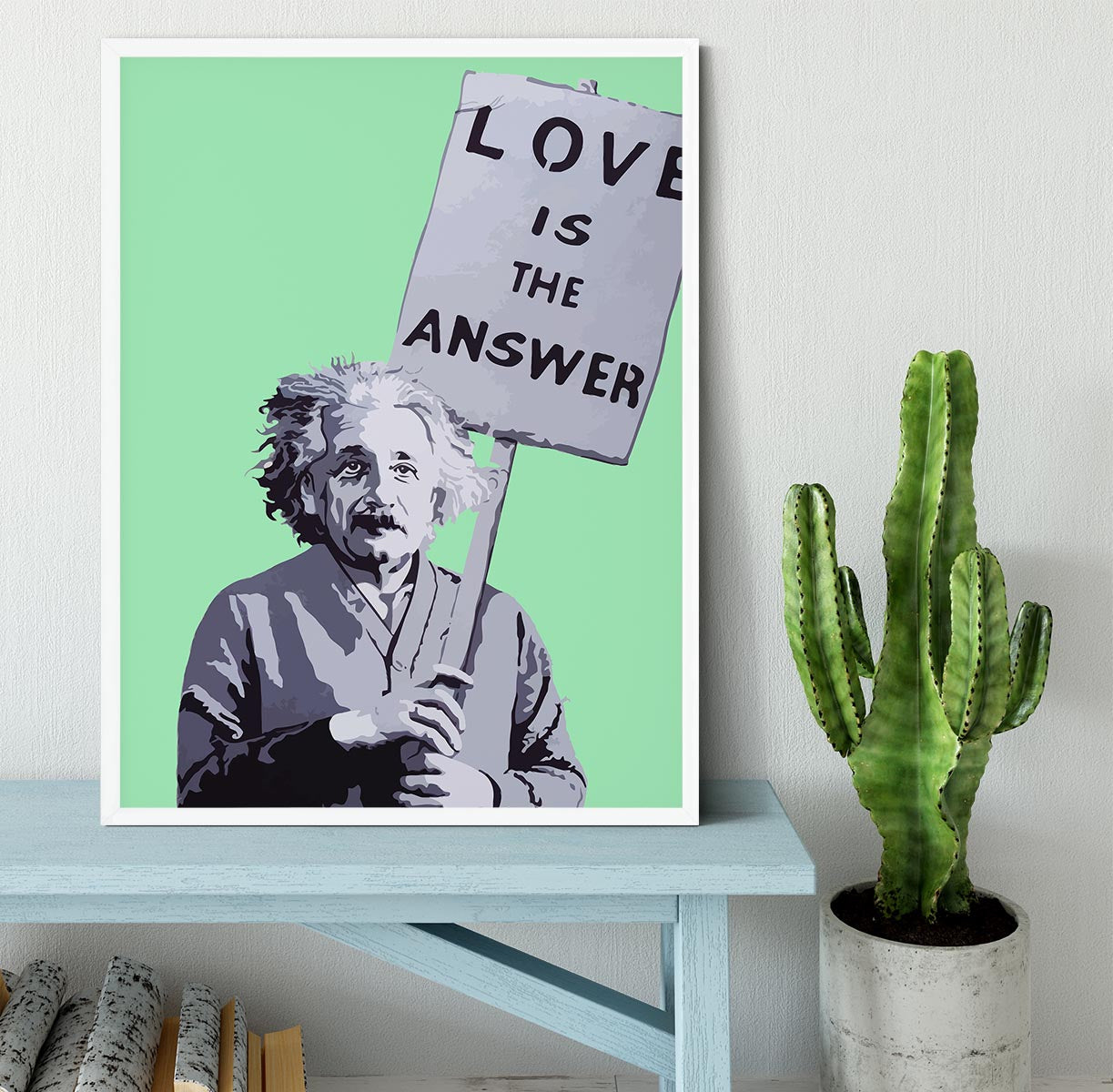 Banksy Love Is The Answer Green Framed Print - Canvas Art Rocks -6