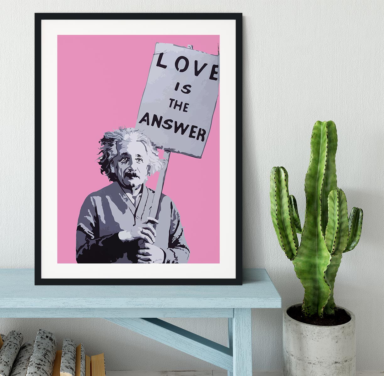Banksy Love Is The Answer Pink Framed Print - Canvas Art Rocks - 1