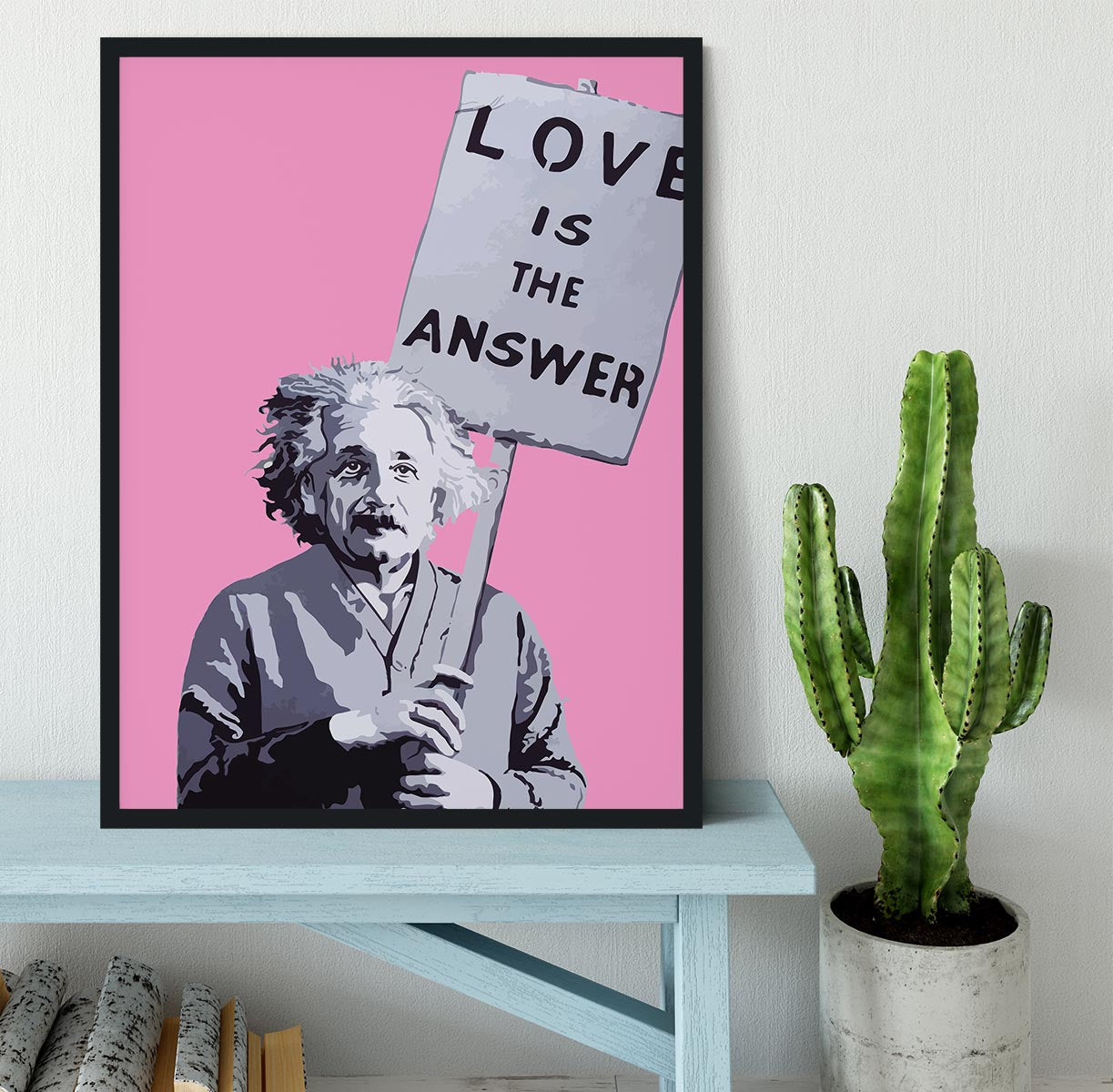 Banksy Love Is The Answer Pink Framed Print - Canvas Art Rocks - 2