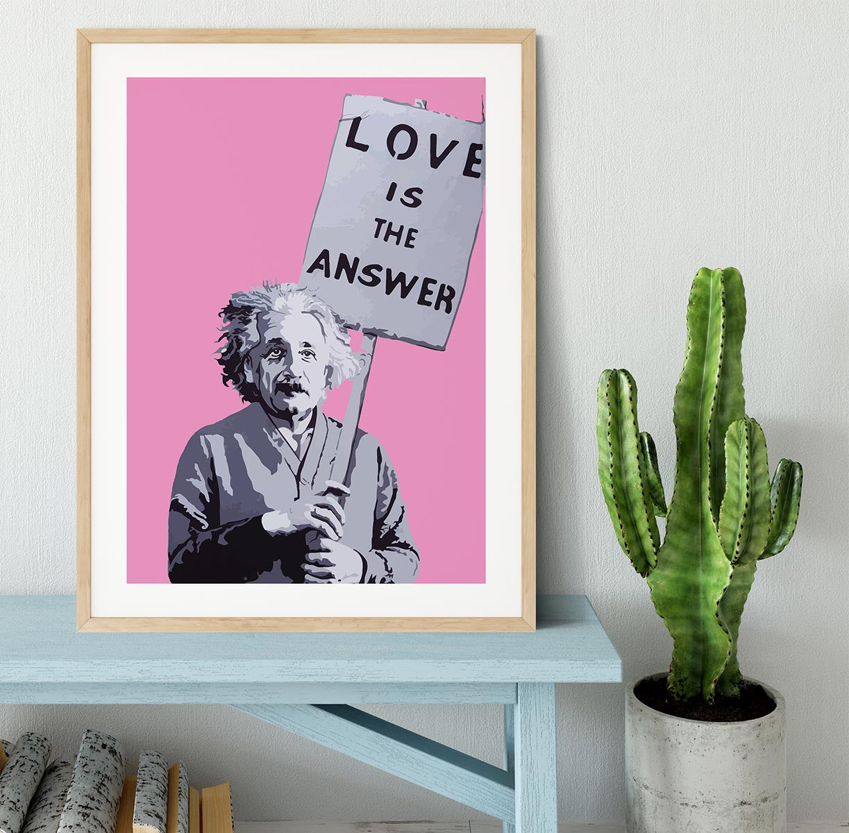 Banksy Love Is The Answer Pink Framed Print - Canvas Art Rocks - 3