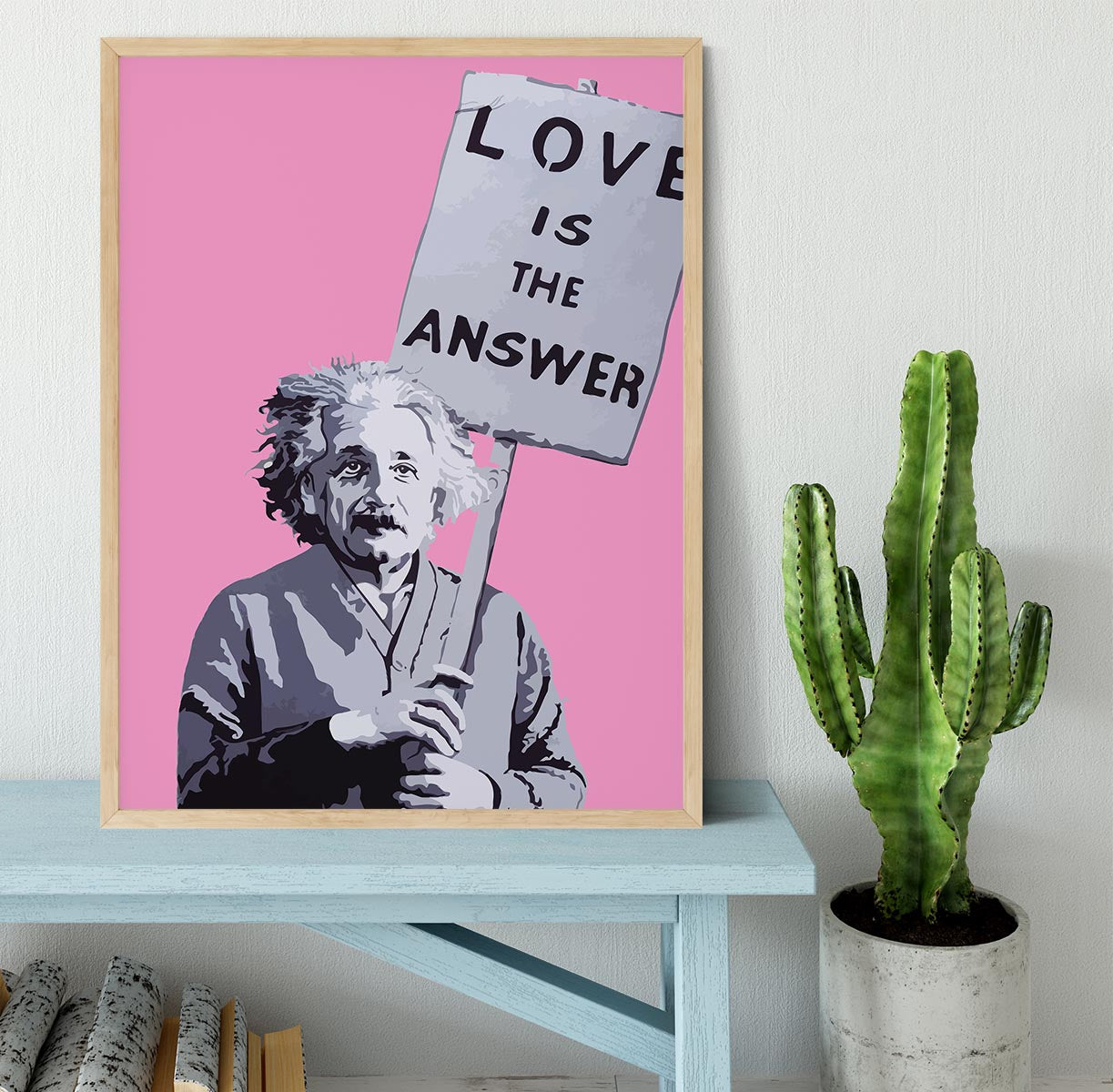 Banksy Love Is The Answer Pink Framed Print - Canvas Art Rocks - 4