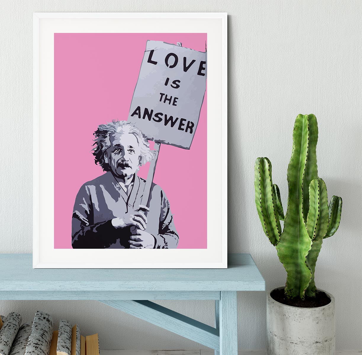 Banksy Love Is The Answer Pink Framed Print - Canvas Art Rocks - 5