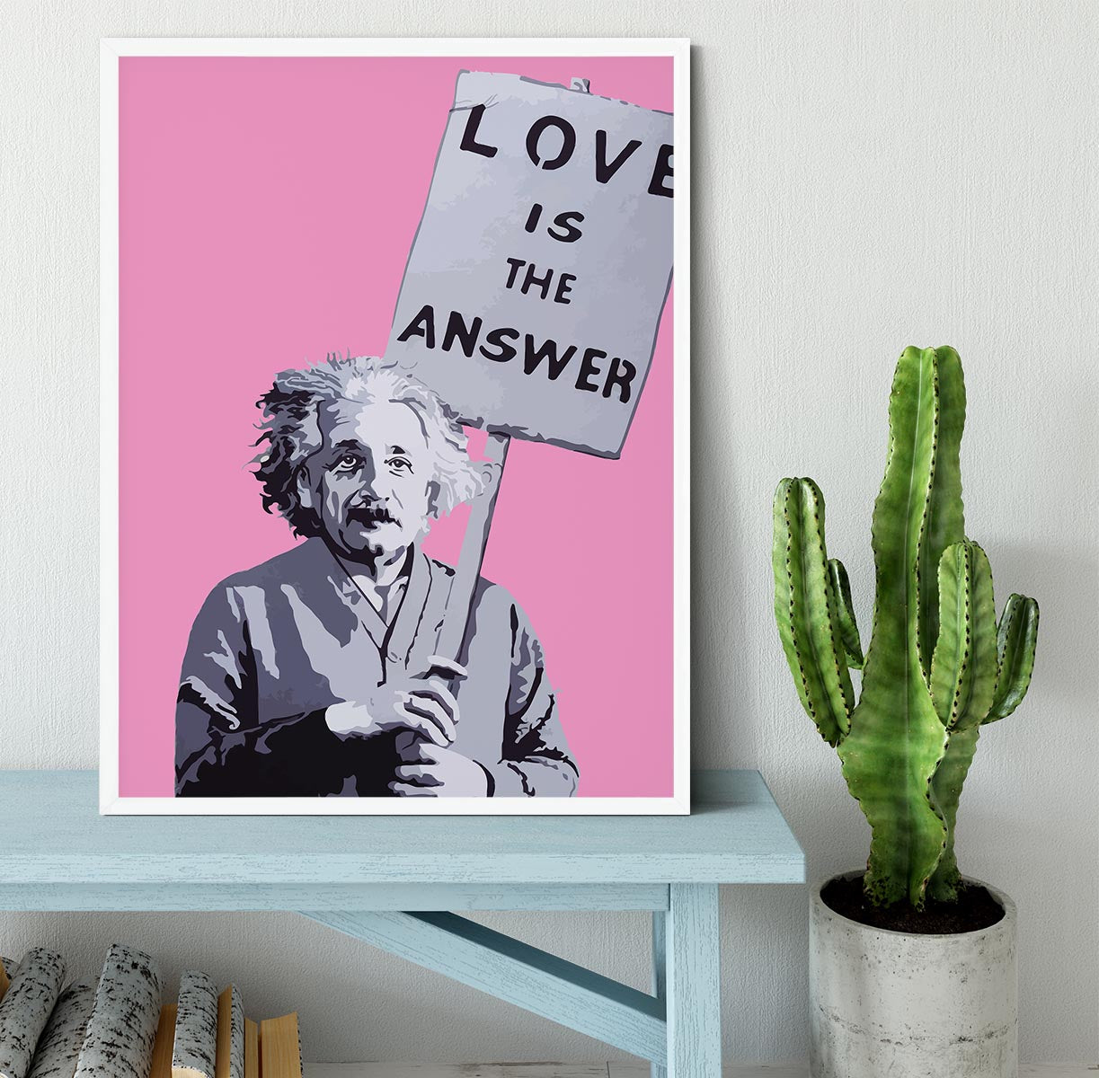 Banksy Love Is The Answer Pink Framed Print - Canvas Art Rocks -6