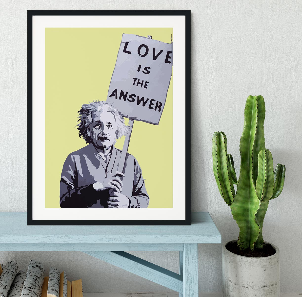 Banksy Love Is The Answer Yellow Framed Print - Canvas Art Rocks - 1
