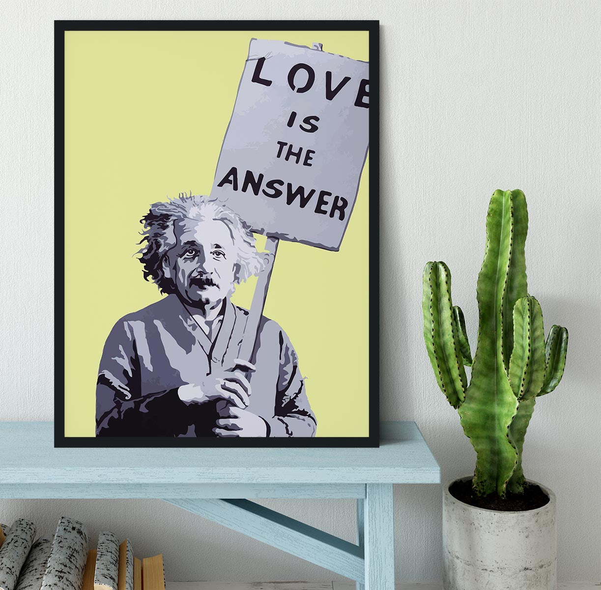 Banksy Love Is The Answer Yellow Framed Print - Canvas Art Rocks - 2
