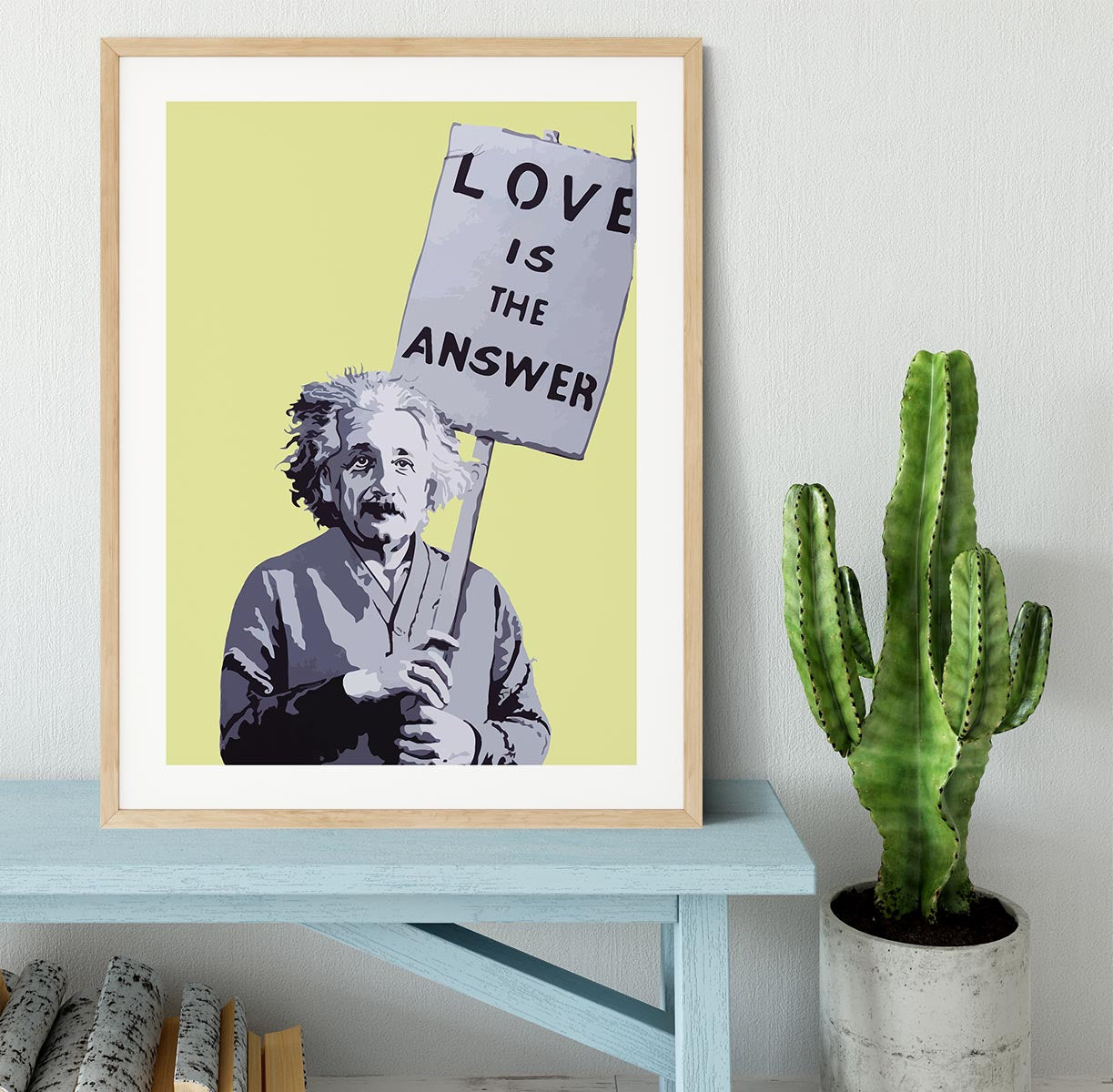 Banksy Love Is The Answer Yellow Framed Print - Canvas Art Rocks - 3