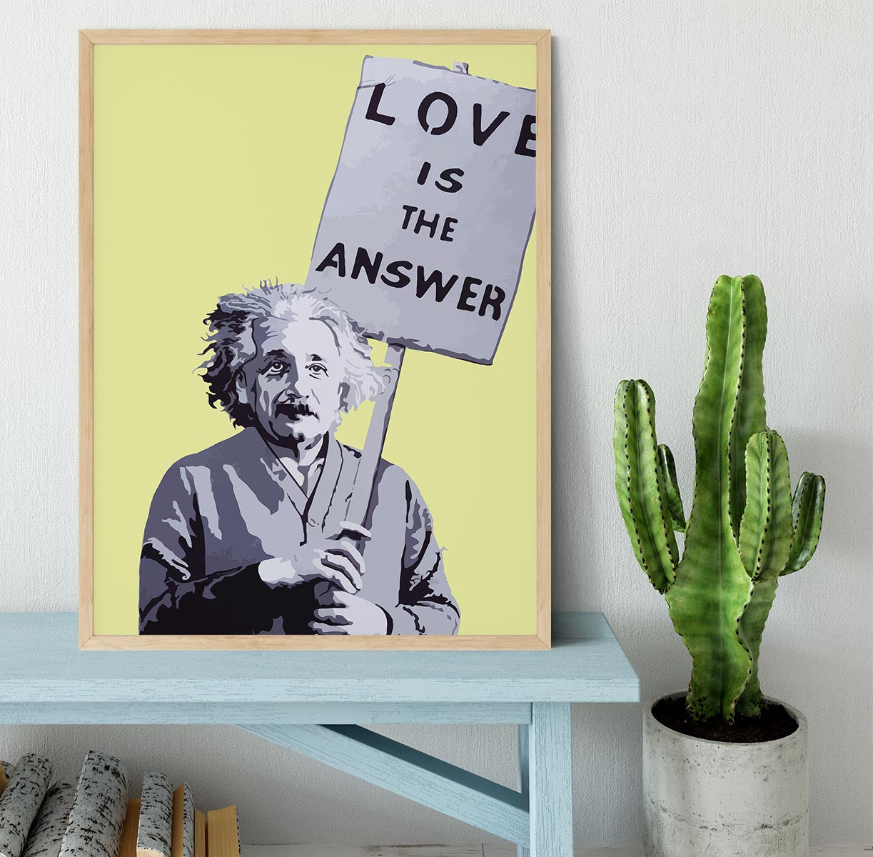 Banksy Love Is The Answer Yellow Framed Print - Canvas Art Rocks - 4