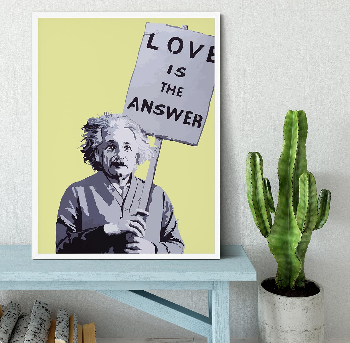 Banksy Love Is The Answer Yellow Framed Print - Canvas Art Rocks -6