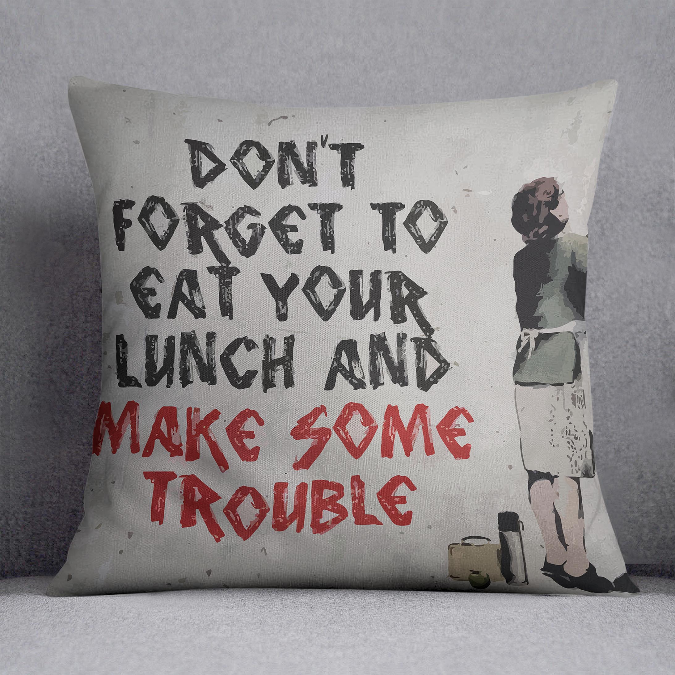 Banksy Make Some Trouble Cushion