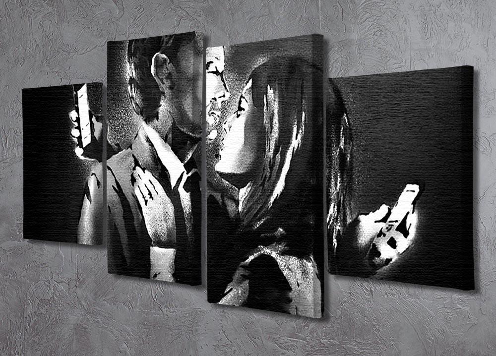 Banksy Mobile Lovers 4 Split Panel Canvas - Canvas Art Rocks - 2