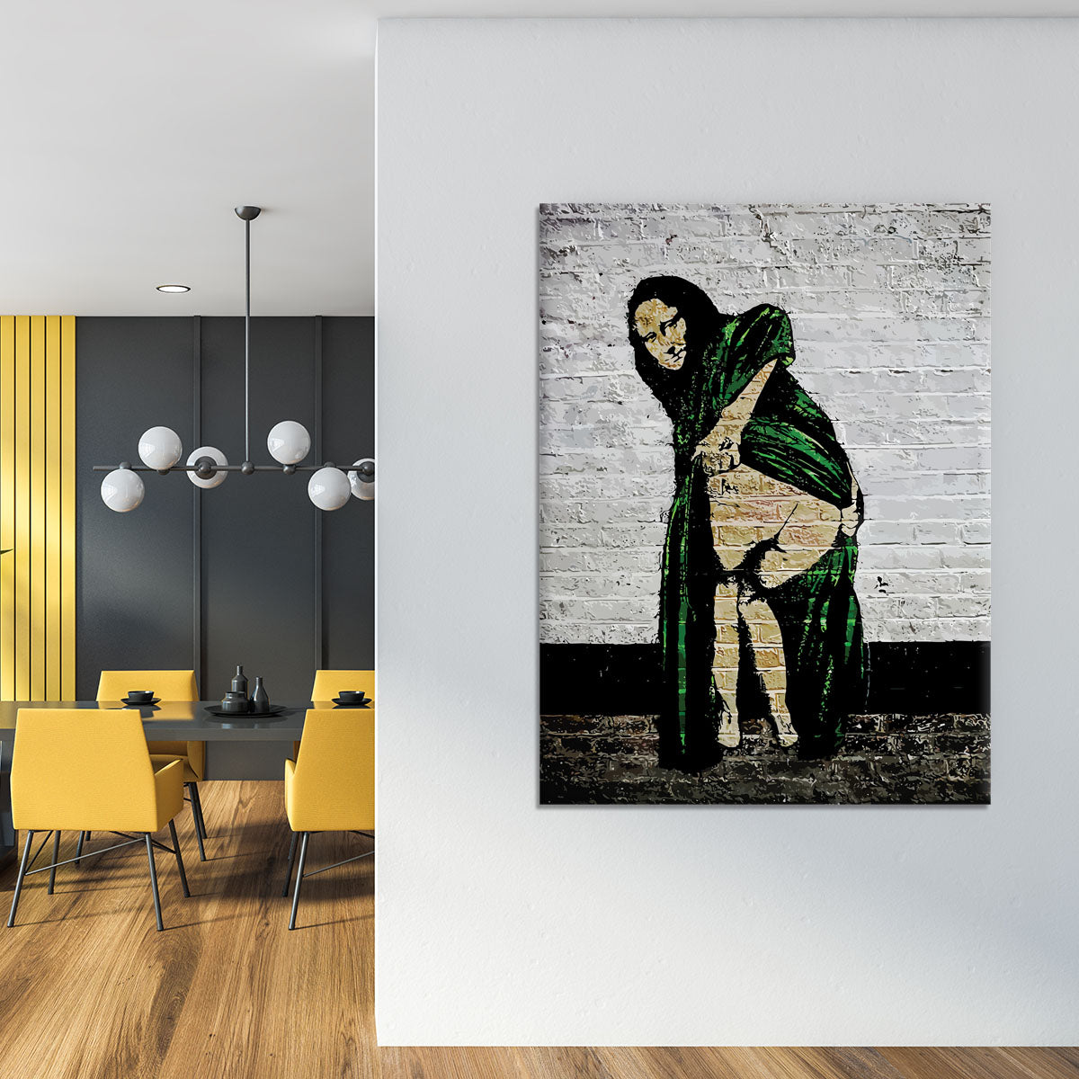 Banksy Mona Lisa Showing Her Backside Canvas Print or Poster - Canvas Art Rocks - 4