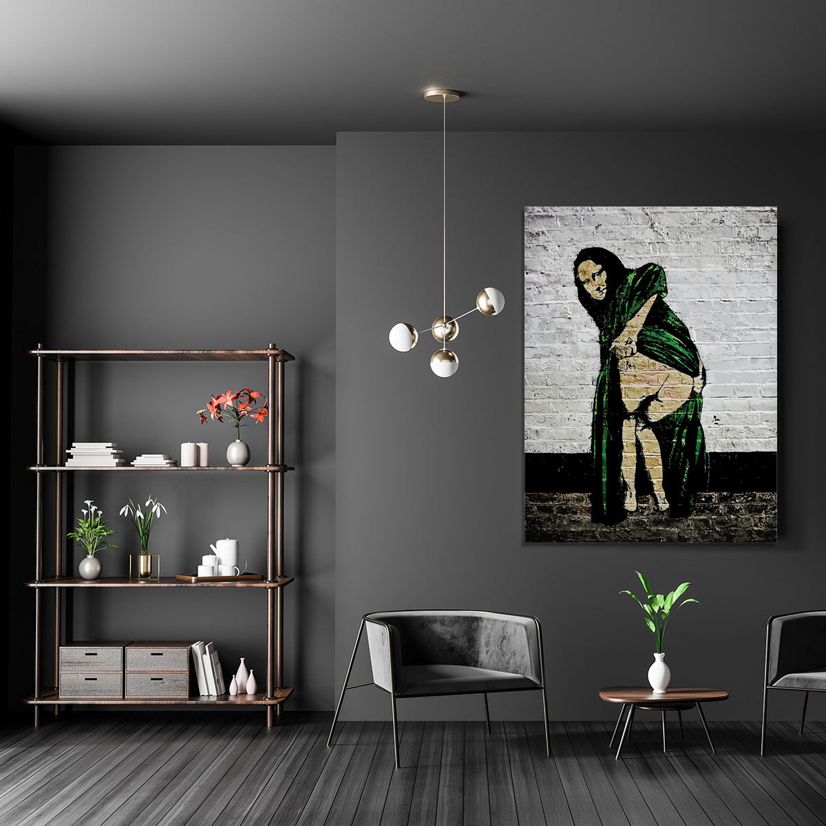 Banksy Mona Lisa Showing Her Backside Canvas Print or Poster - Canvas Art Rocks - 5