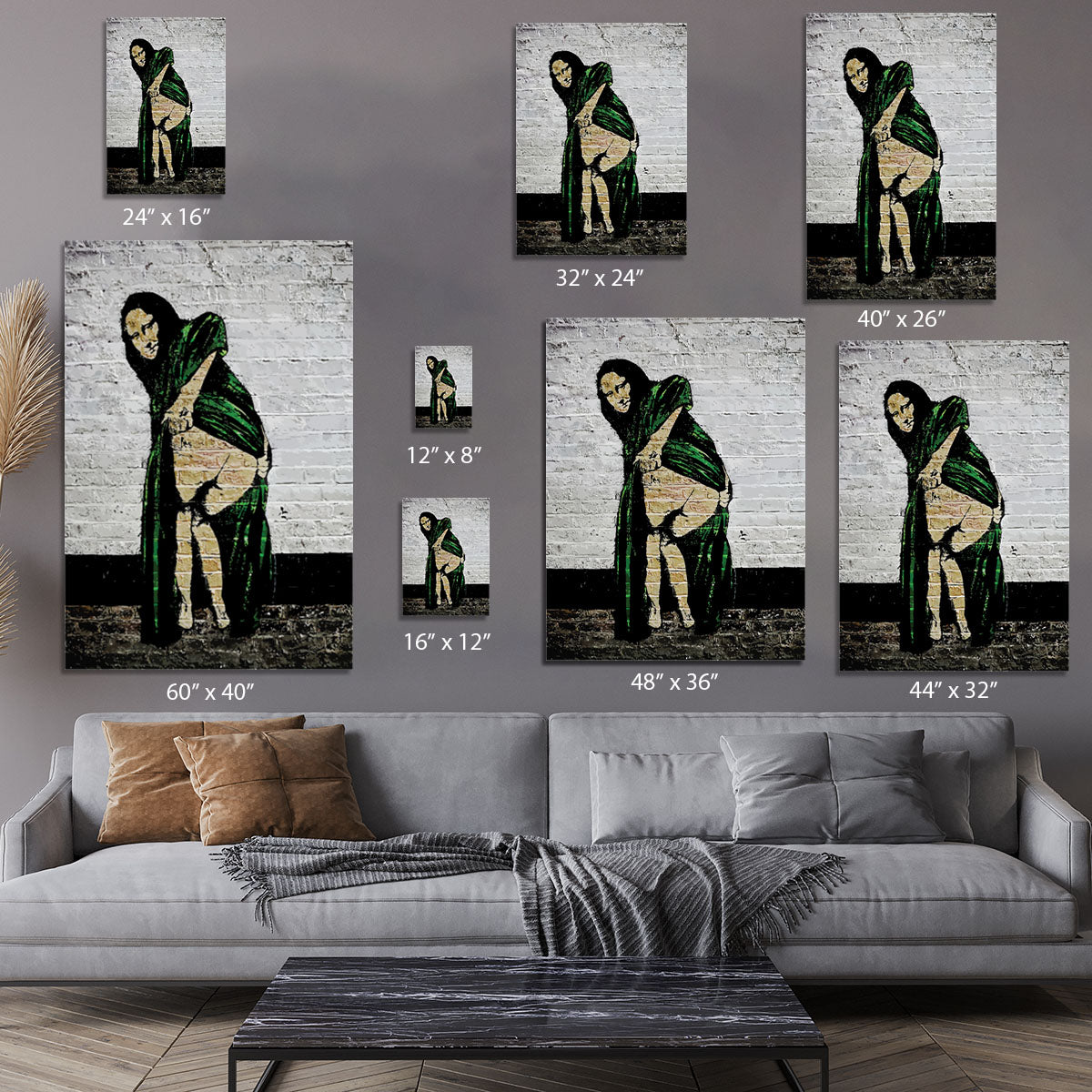Banksy Mona Lisa Showing Her Backside Canvas Print or Poster - Canvas Art Rocks - 7
