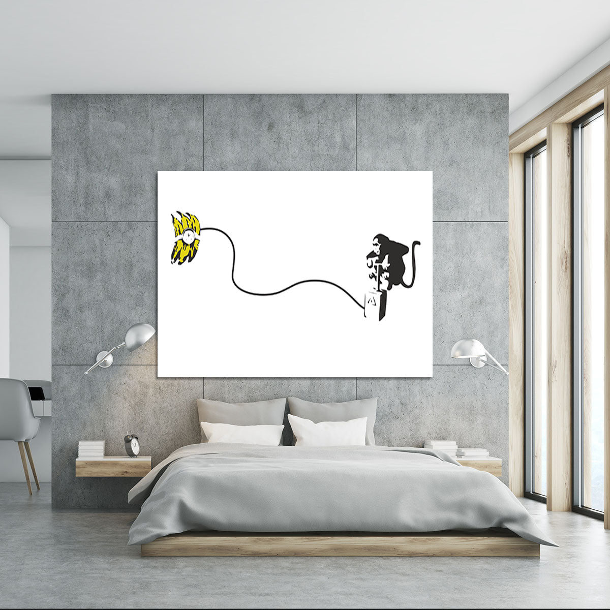 Banksy Monkey Banana Bomb Canvas Print or Poster - Canvas Art Rocks - 5