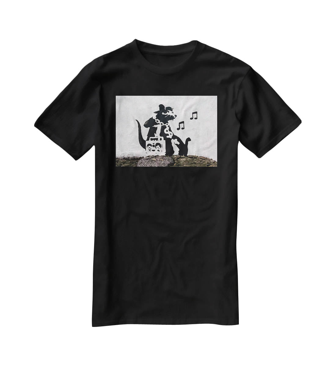 Banksy Music Rat T-Shirt - Canvas Art Rocks - 1