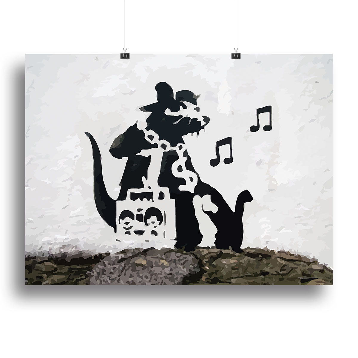 Banksy Music Rat Canvas Print or Poster - Canvas Art Rocks - 2