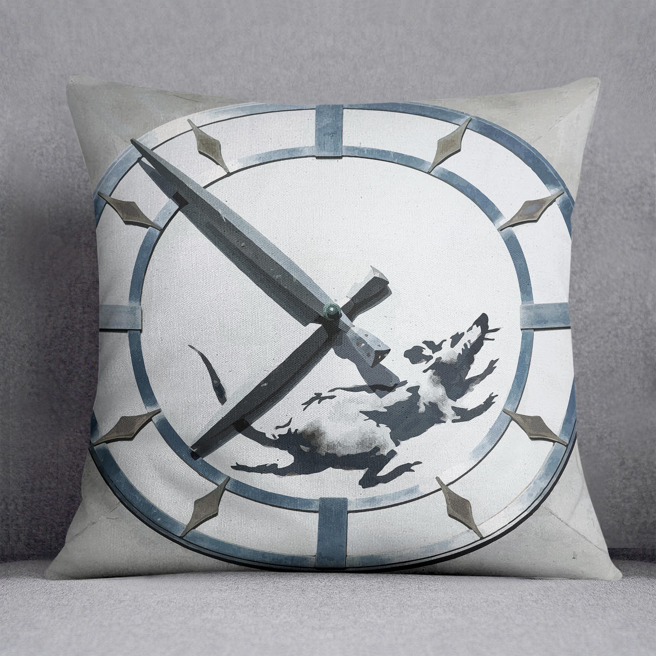 Banksy New York Clock Rat Cushion