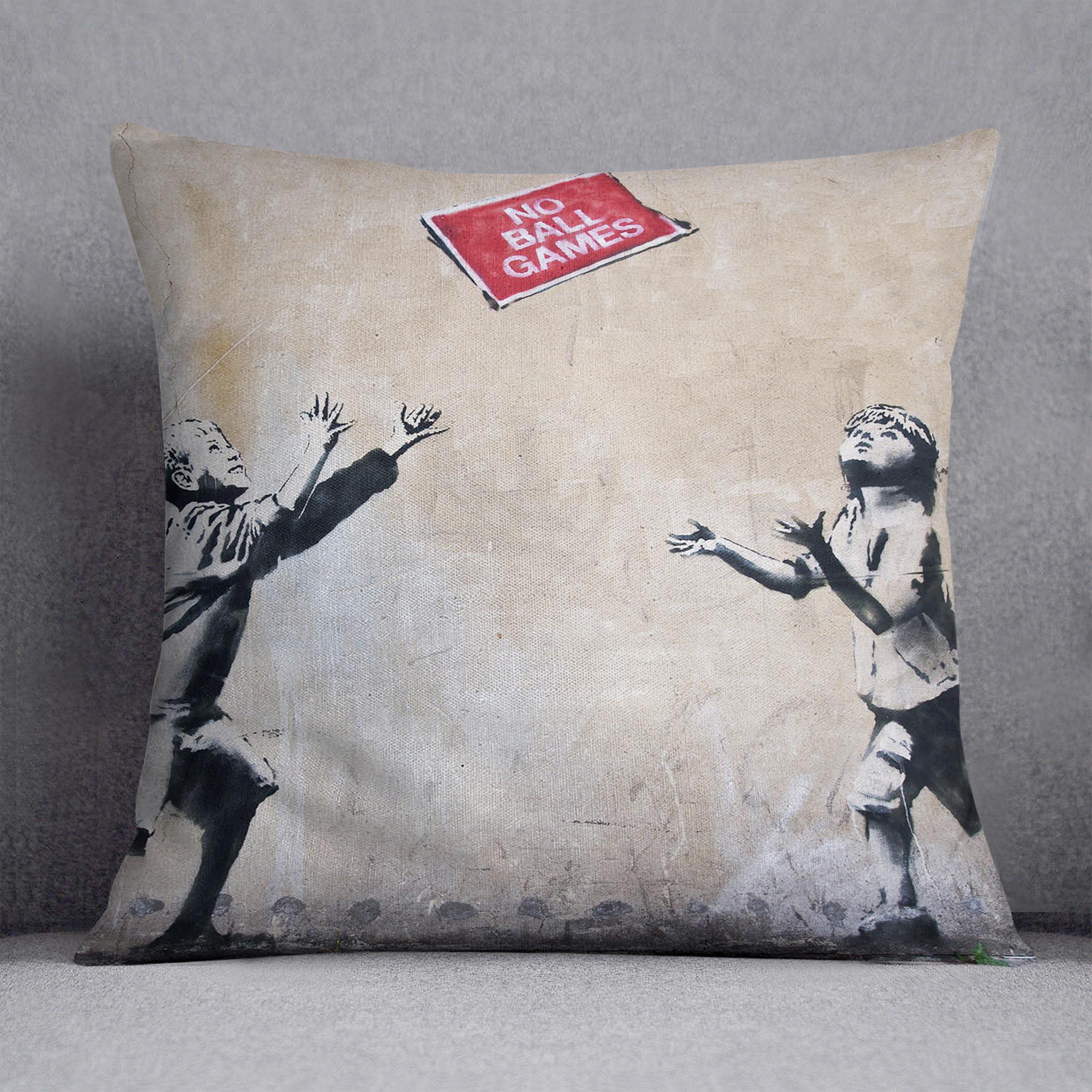 Banksy No Ball Games Cushion