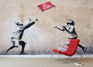 Banksy No Ball Games Wall Mural Wallpaper - Canvas Art Rocks - 2