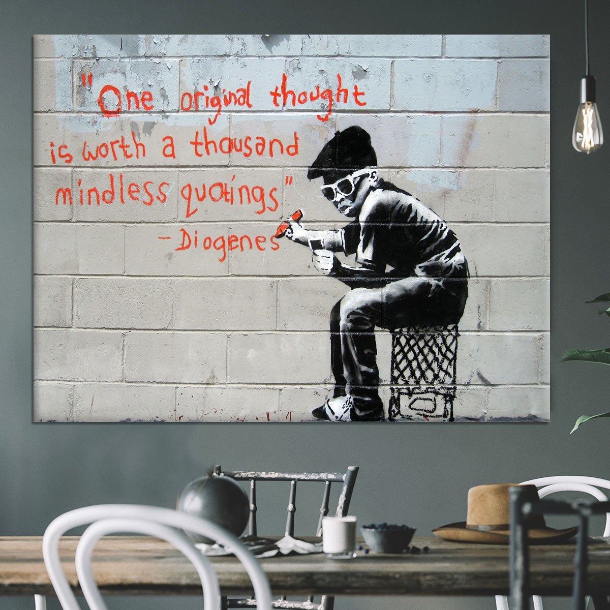 Banksy One Original Thought Canvas Print or Poster - Canvas Art Rocks - 3