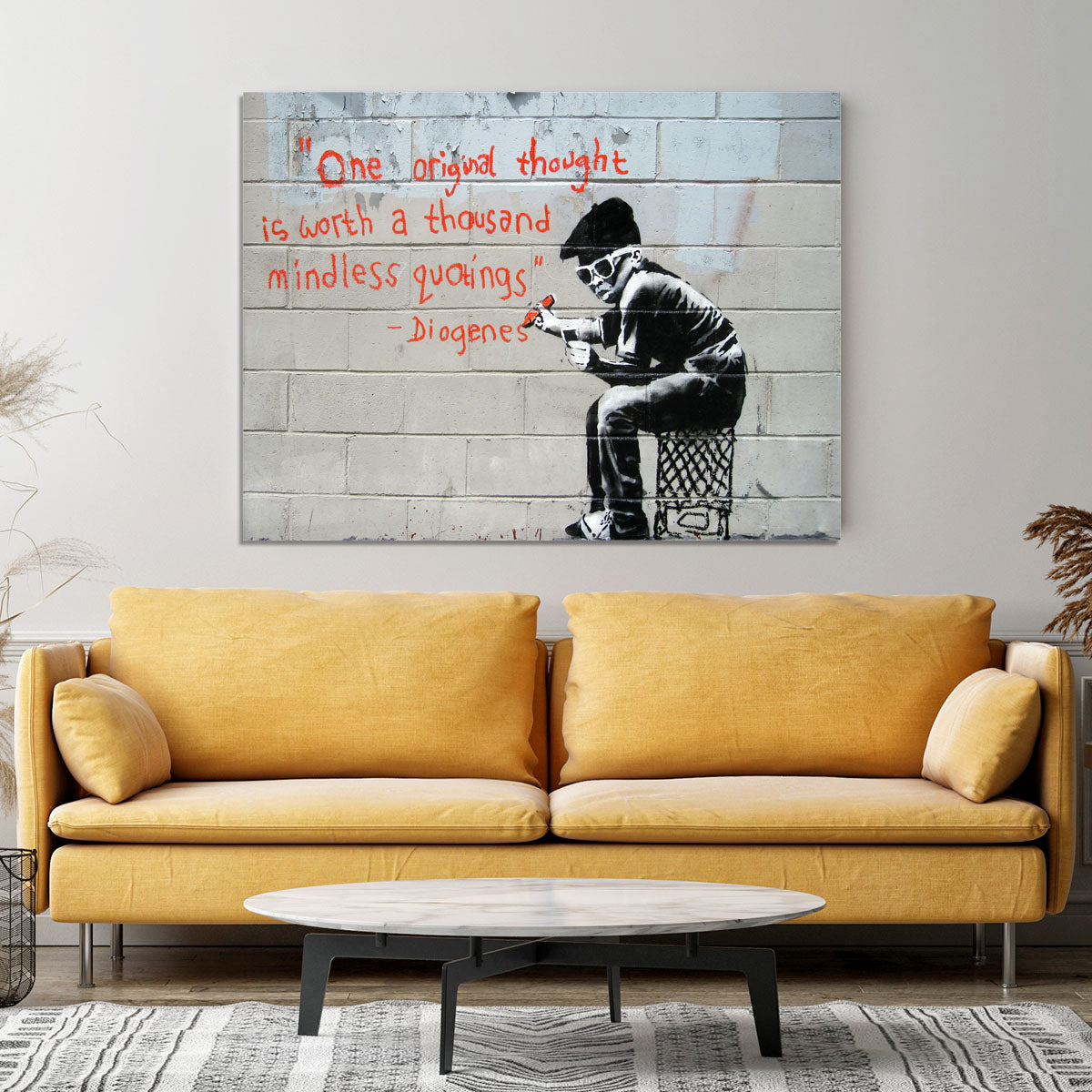 Banksy One Original Thought Canvas Print or Poster - Canvas Art Rocks - 4