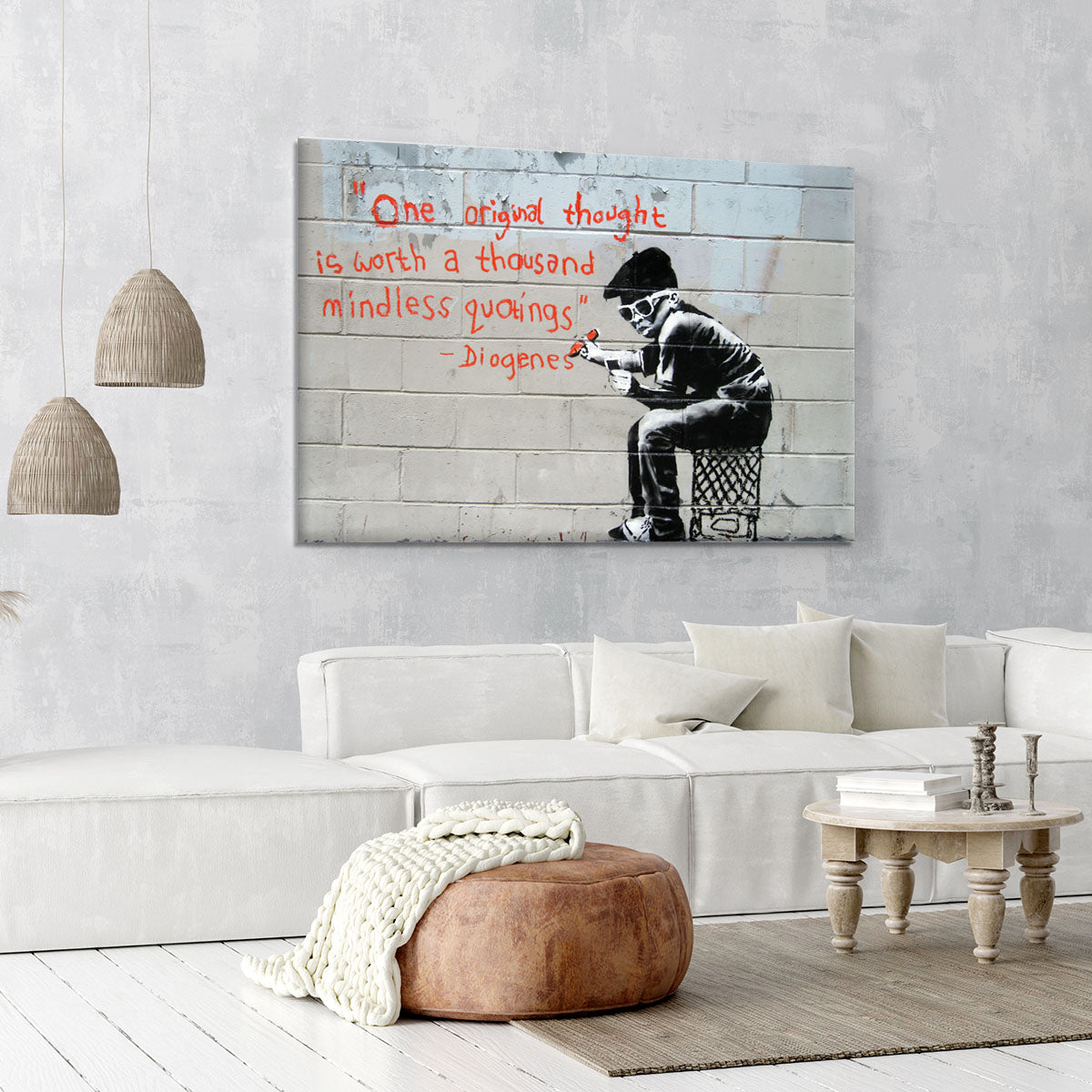 Banksy One Original Thought Canvas Print or Poster - Canvas Art Rocks - 6