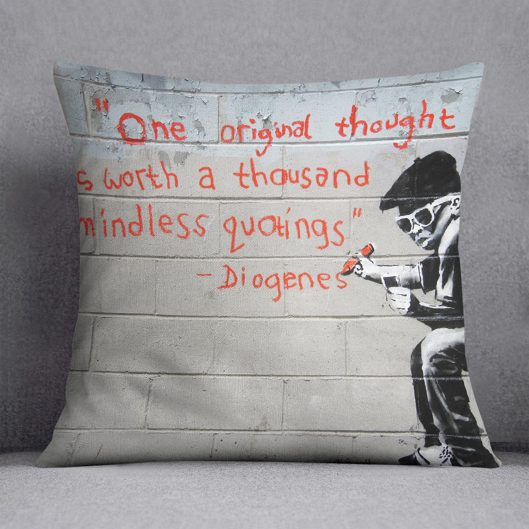 Banksy One Original Thought Cushion