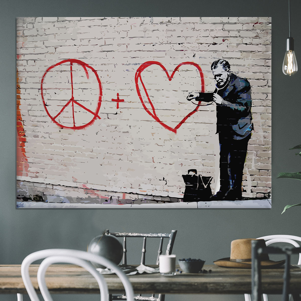 Banksy Peaceful Hearts Doctor San Francisco Canvas Print or Poster - Canvas Art Rocks - 3