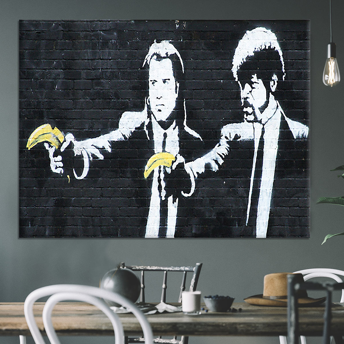 Banksy Pulp Fiction Banana Guns Canvas Print or Poster - Canvas Art Rocks - 3