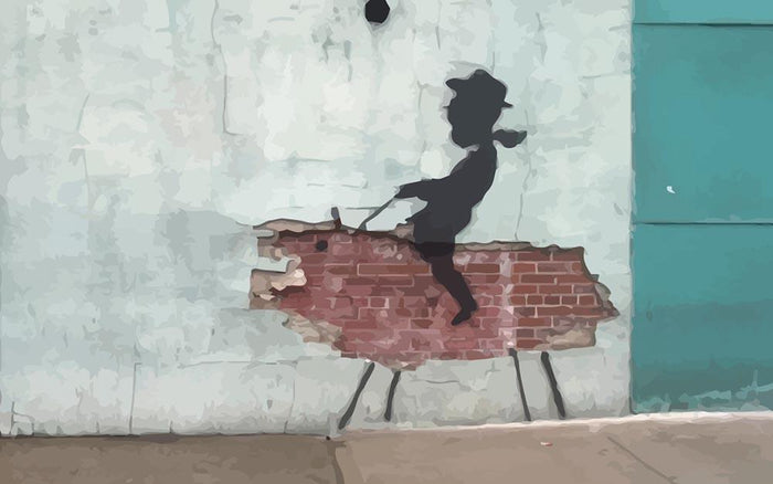 Banksy Rodeo Boy Wall Mural Wallpaper