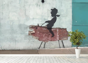 Banksy Rodeo Boy Wall Mural Wallpaper - Canvas Art Rocks - 4