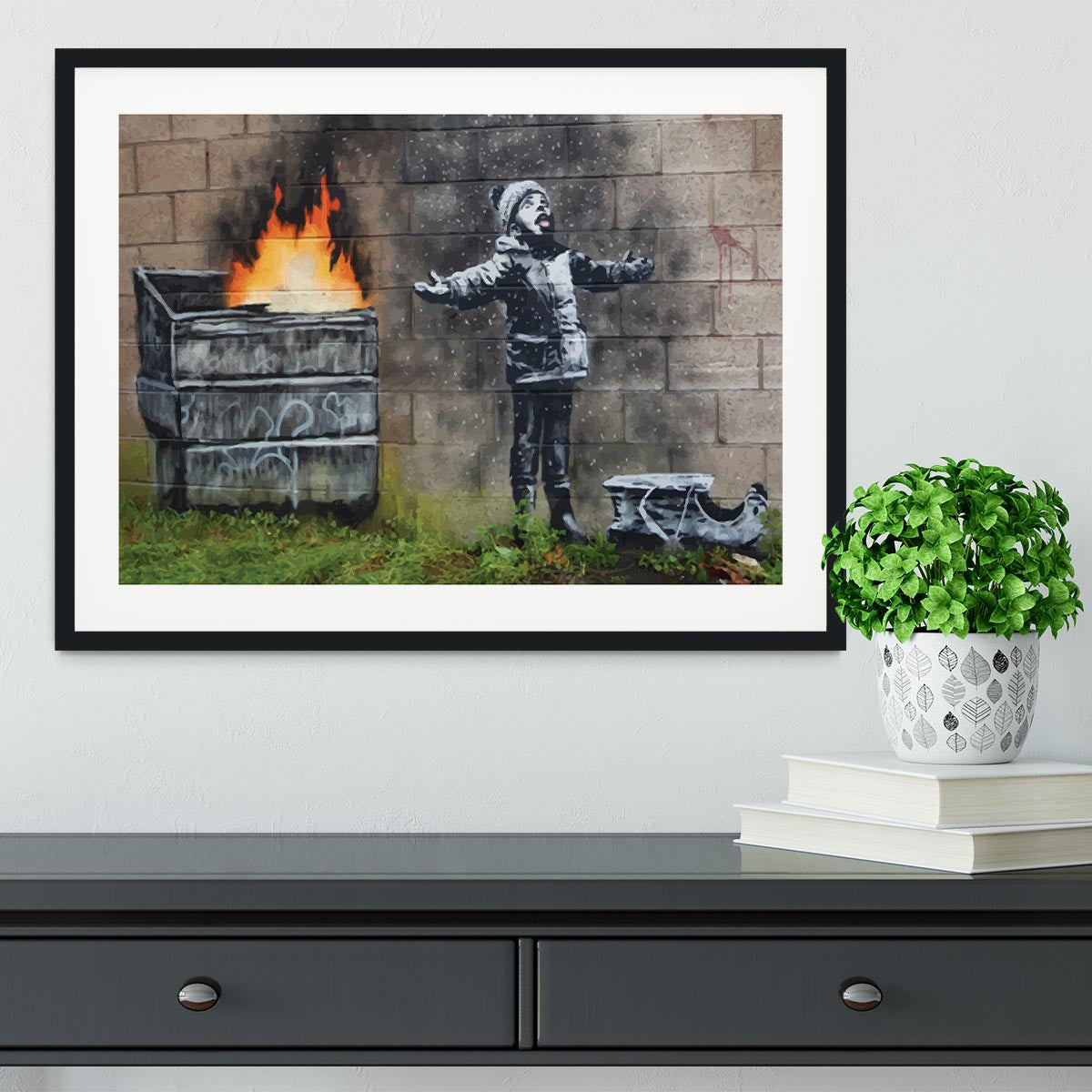 Banksy Seasons Greeting Framed Print - Canvas Art Rocks - 1