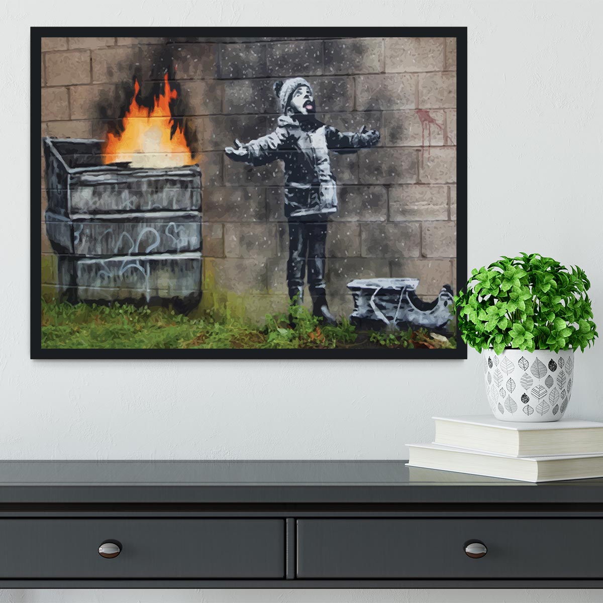 Banksy Seasons Greeting Framed Print - Canvas Art Rocks - 2