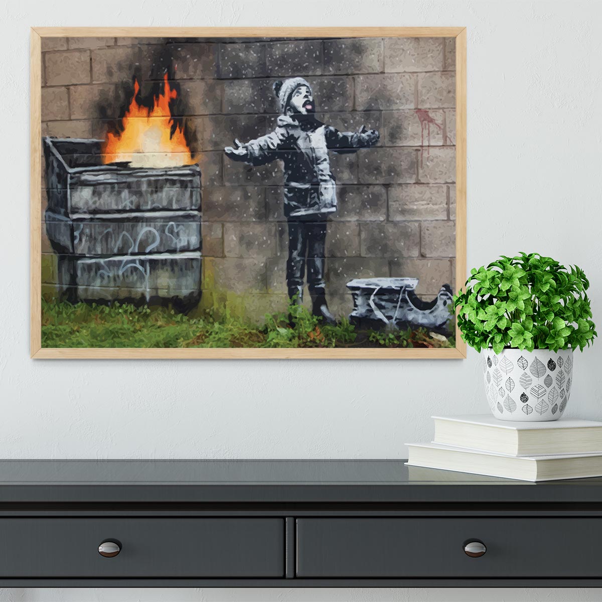 Banksy Seasons Greeting Framed Print - Canvas Art Rocks - 4