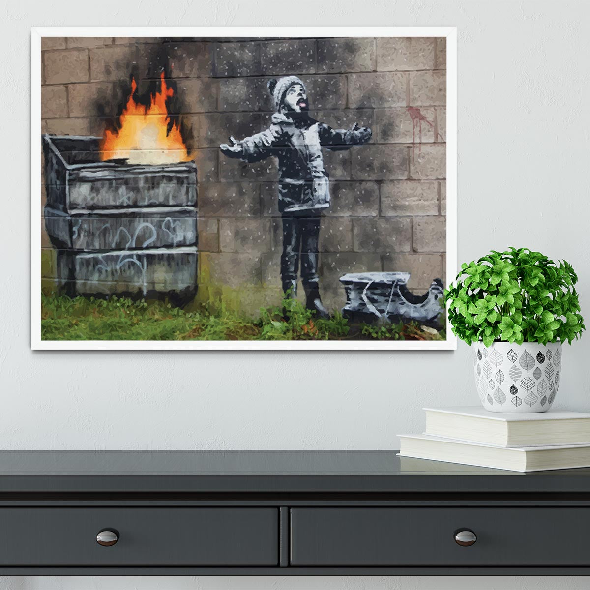 Banksy Seasons Greeting Framed Print - Canvas Art Rocks -6