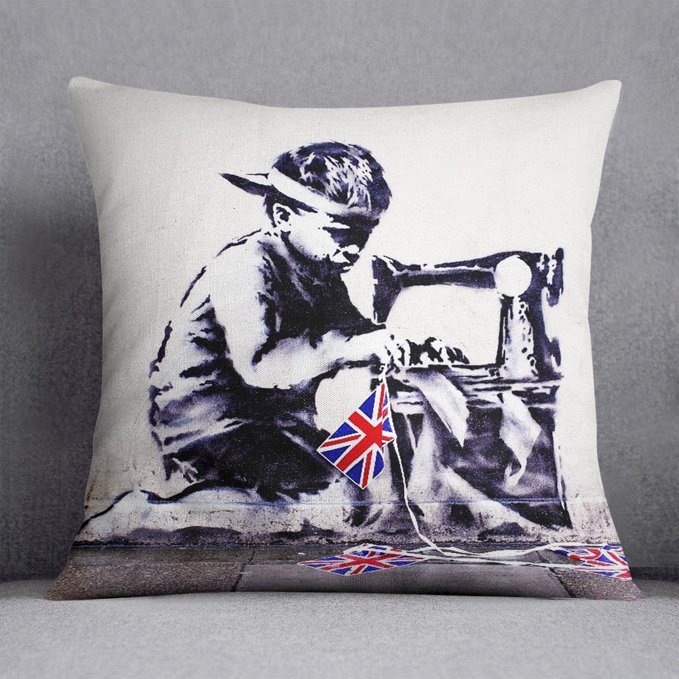 Banksy Slave Labour Cushion