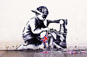 Banksy Slave Labour Wall Mural Wallpaper - Canvas Art Rocks - 1