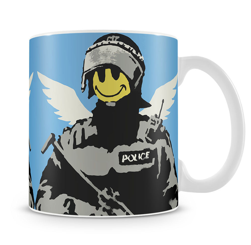 Banksy Smiley Angel Policeman Mug - Canvas Art Rocks
