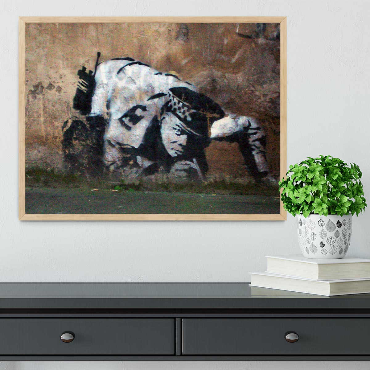 Banksy Snorting Policeman Framed Print - Canvas Art Rocks - 4