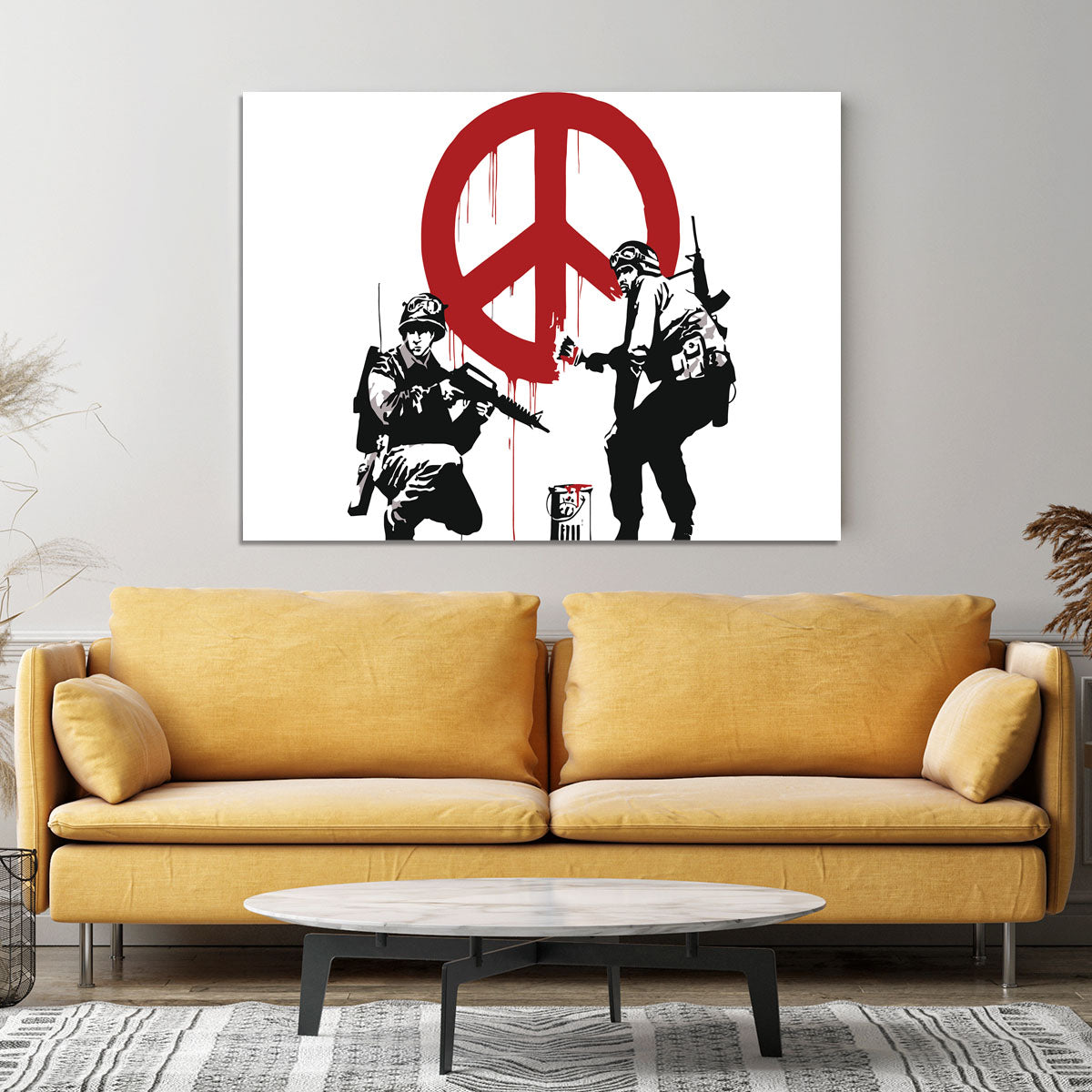 Banksy Soldiers Painting CND Sign Canvas Print or Poster - Canvas Art Rocks - 4