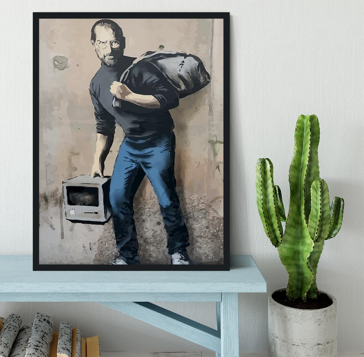 Banksy Steve Jobs Framed Print - Canvas Art Rocks - 2