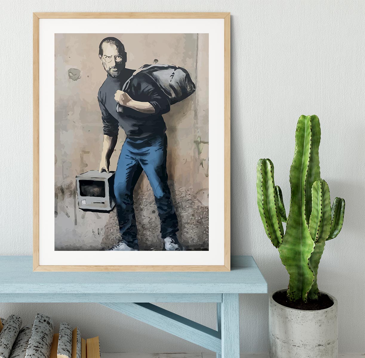 Banksy Steve Jobs Framed Print - Canvas Art Rocks - 3