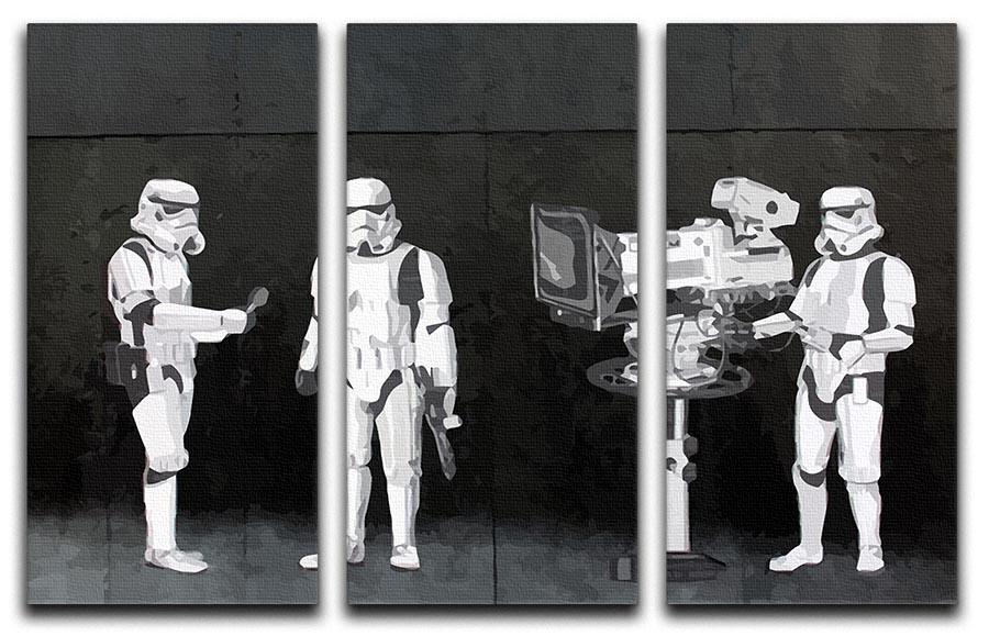 Banksy Stormtroopers Filming Oscars 3 Split Panel Canvas Print - Canvas Art Rocks - 4