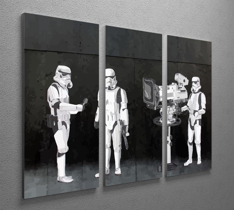 Banksy Stormtroopers Filming Oscars 3 Split Panel Canvas Print - Canvas Art Rocks - 4