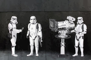 Banksy Stormtroopers Filming Oscars Wall Mural Wallpaper - Canvas Art Rocks - 1