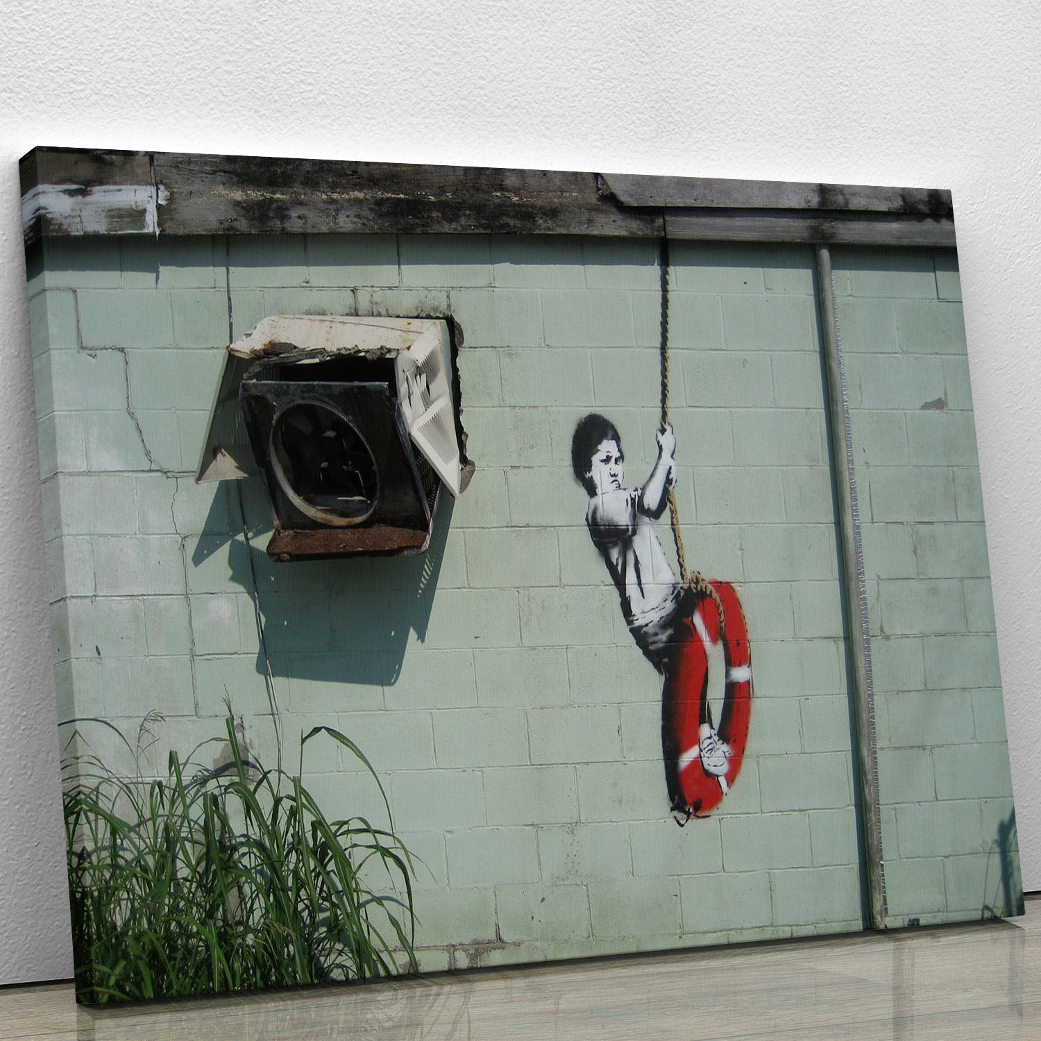 Banksy Swing Boy Canvas Print or Poster - Canvas Art Rocks - 1