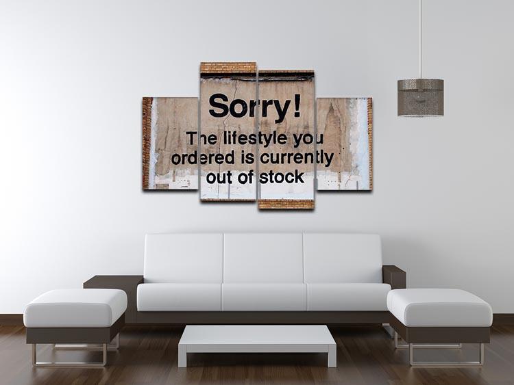 Banksy The Lifestyle You Ordered 4 Split Panel Canvas - Canvas Art Rocks - 3