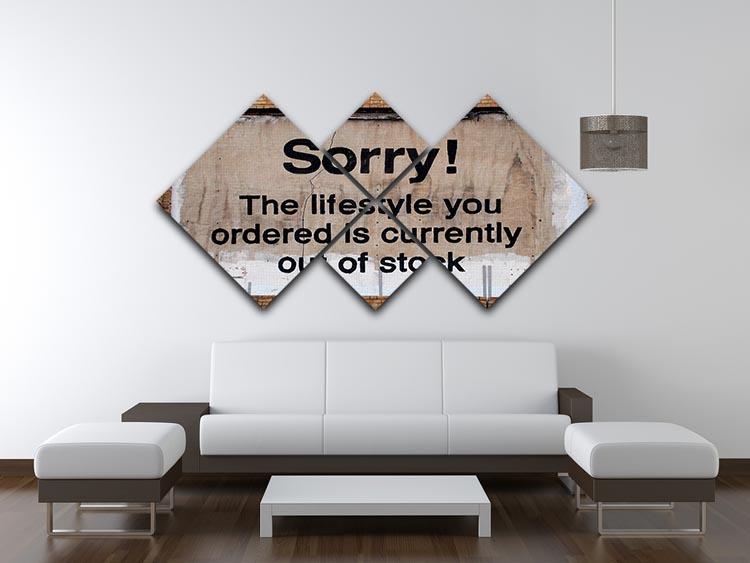 Banksy The Lifestyle You Ordered 4 Square Multi Panel Canvas - Canvas Art Rocks - 3
