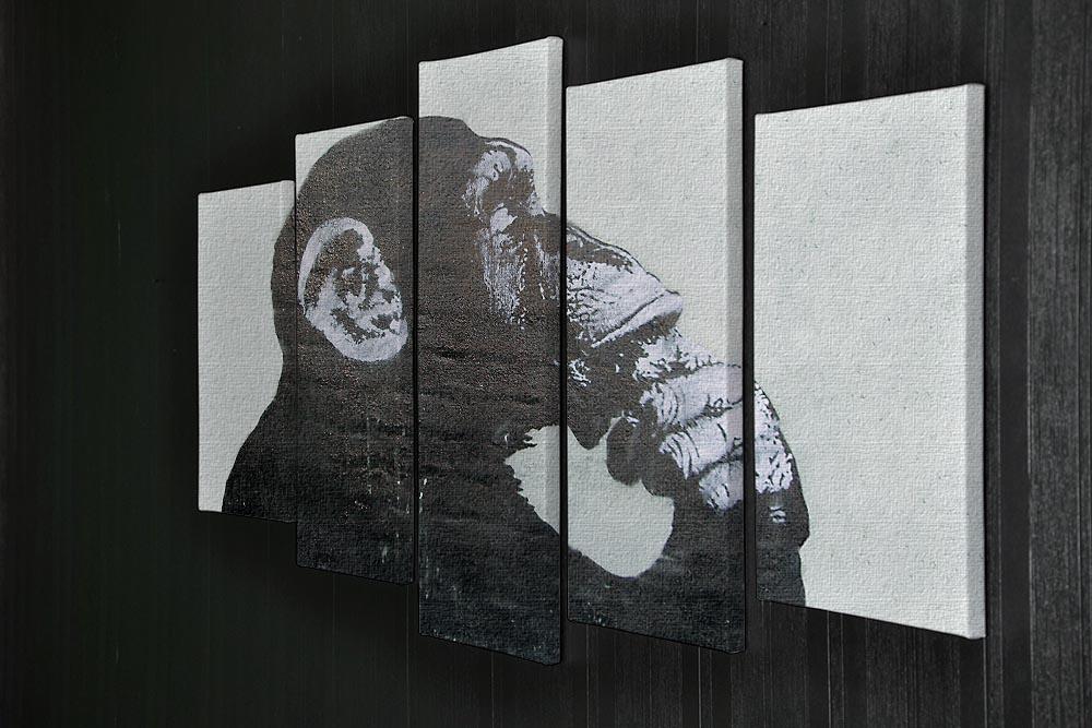 Banksy The Thinker Monkey 5 Split Panel Canvas - Canvas Art Rocks - 2