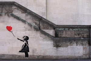 Banksy There Is Always Hope Wall Mural Wallpaper - Canvas Art Rocks - 1
